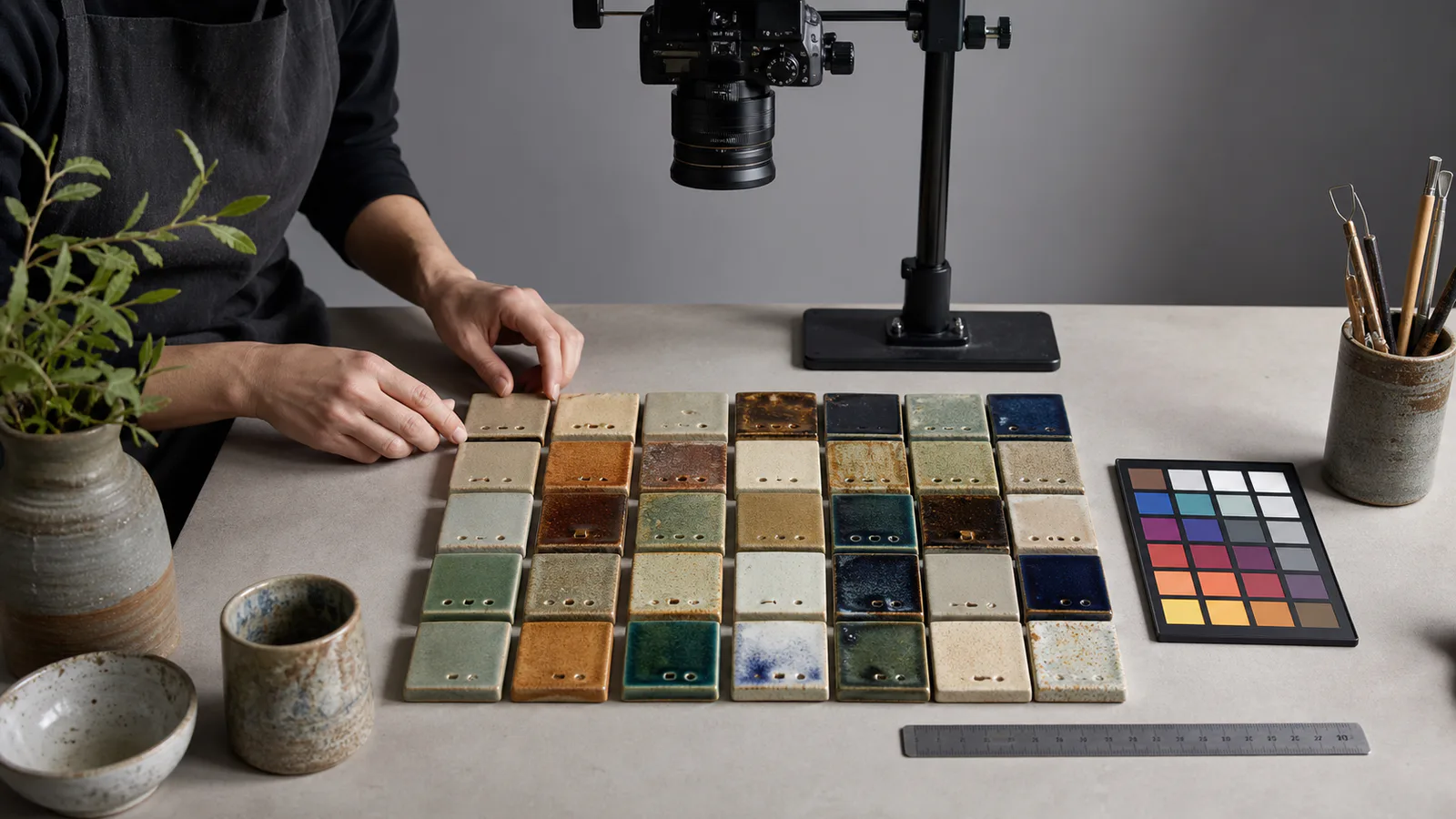Ceramic Glaze Test Tile Photography: A Color-Consistent Studio Catalog Guide