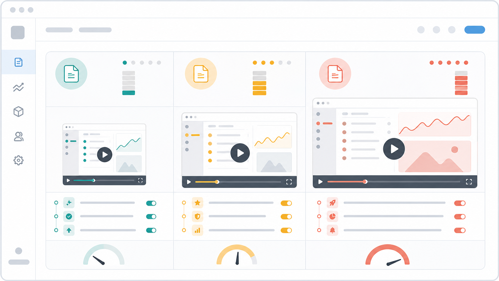Visual comparison of small, medium, and heavy changelog demo GIF assets on a release notes page