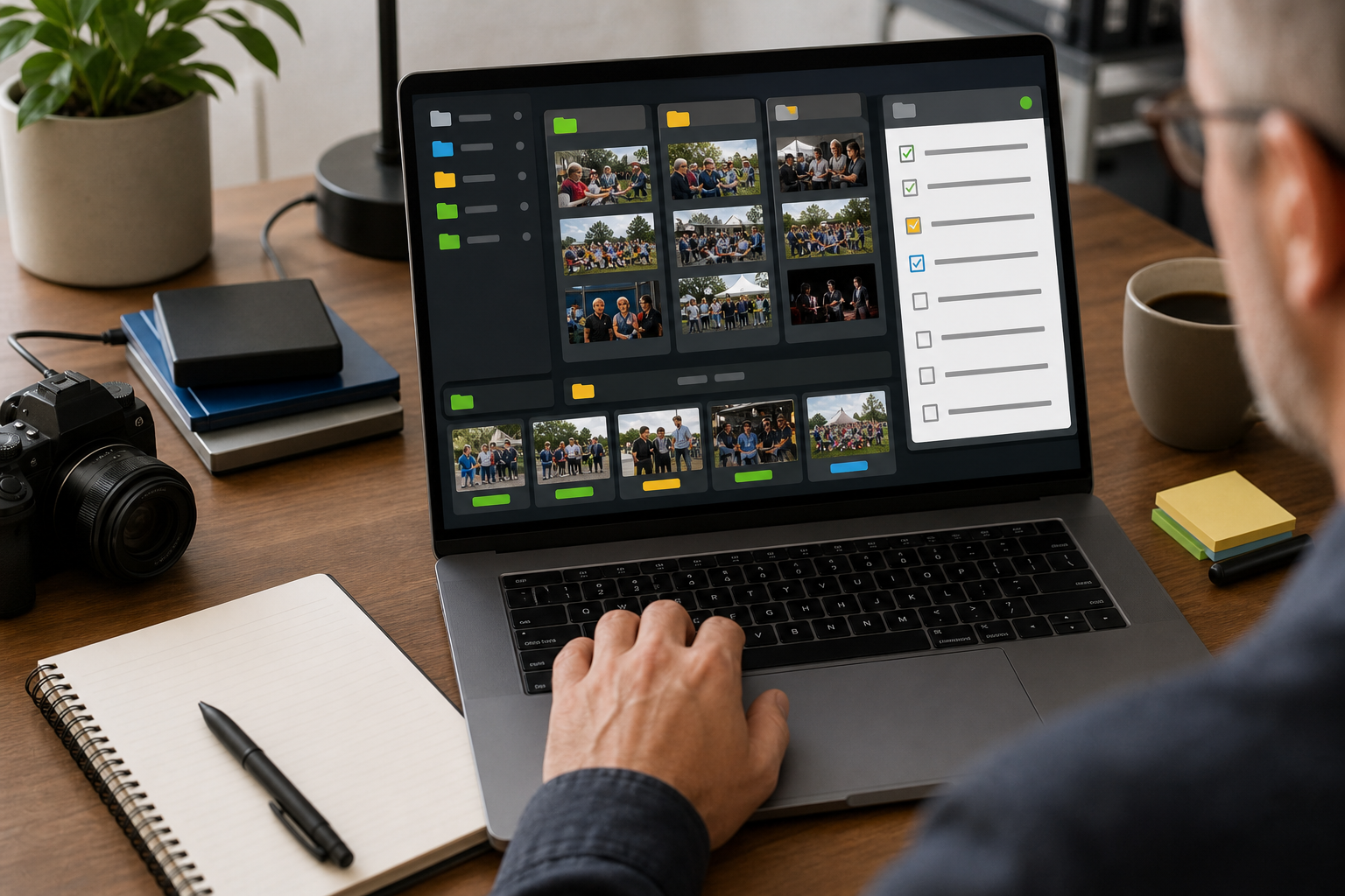 Organized folder structure for community photo intake and review