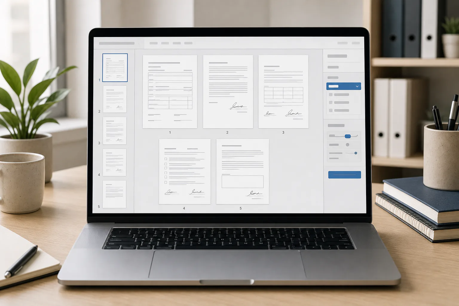 Organized digital approval packet with scanned pages arranged into a clean PDF sequence