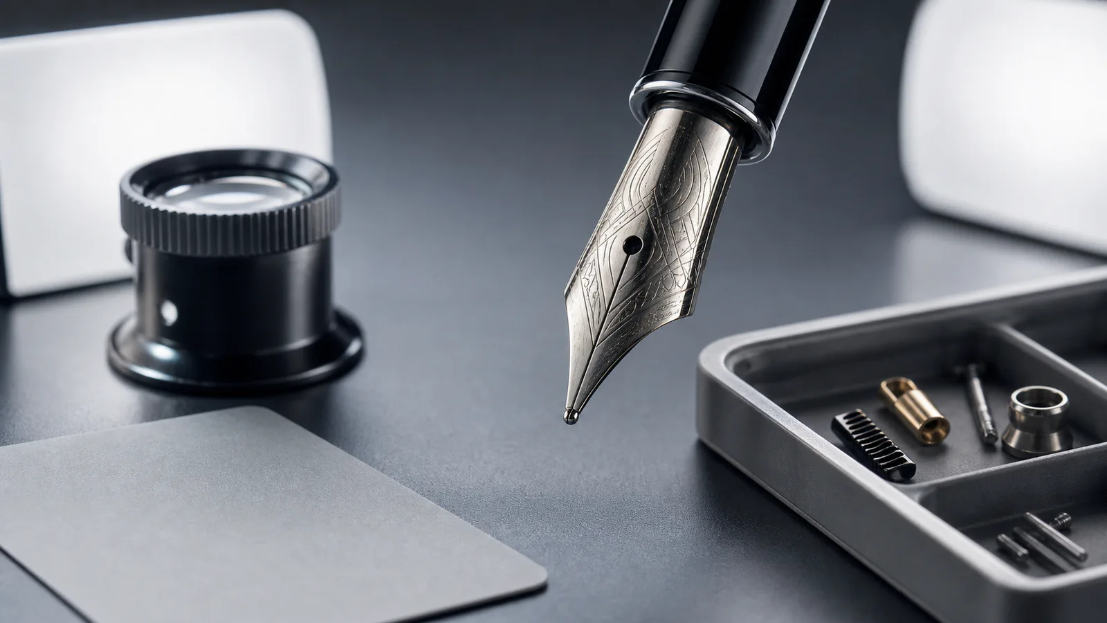 Fountain Pen Nib Macro Photo Cleanup for Reliable Repair Records