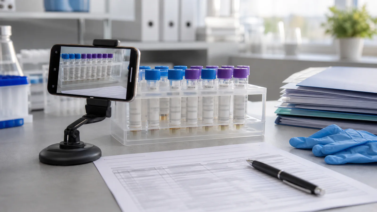 Lab Vial Rack Photo OCR Cleanup for Sample Intake Sheets