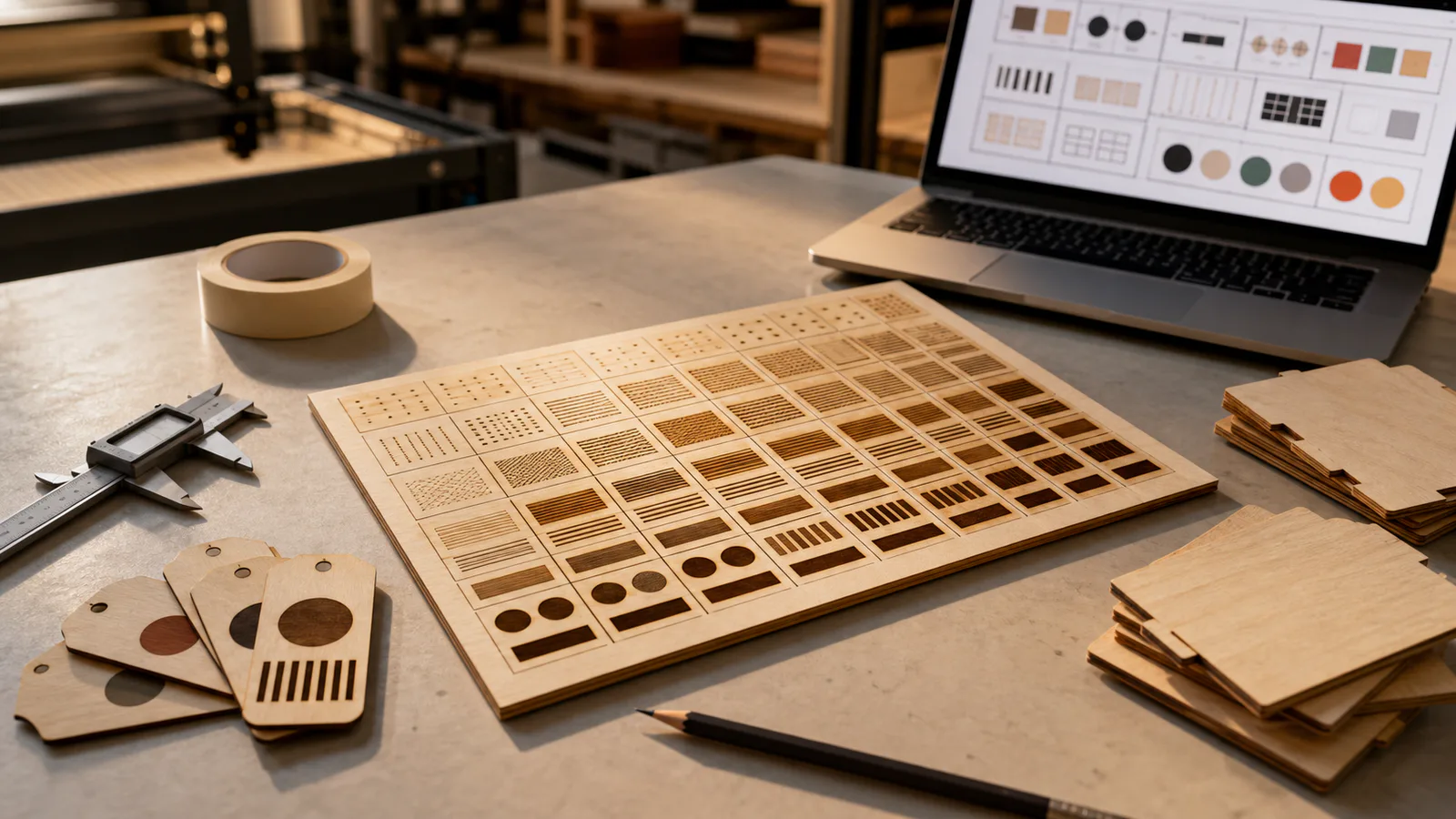Laser-Cut Material Test Grid Photography: A Guide to Searchable Settings Records