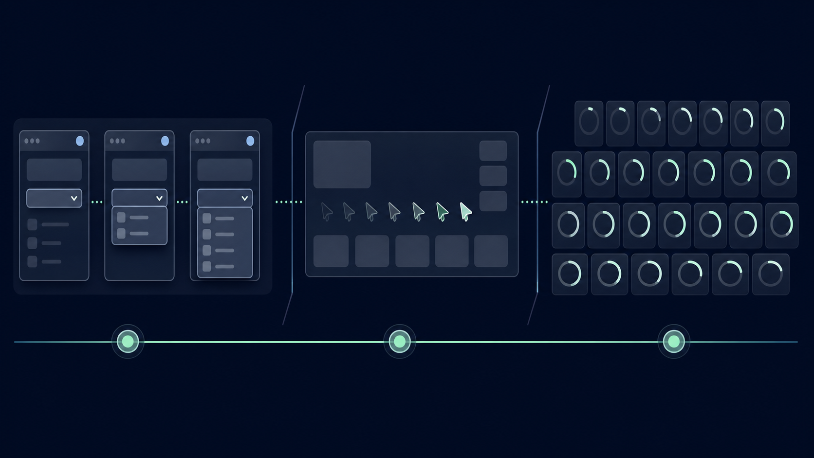 Timeline illustrating different frame-rate needs for cursor movement, menus, and loading animation