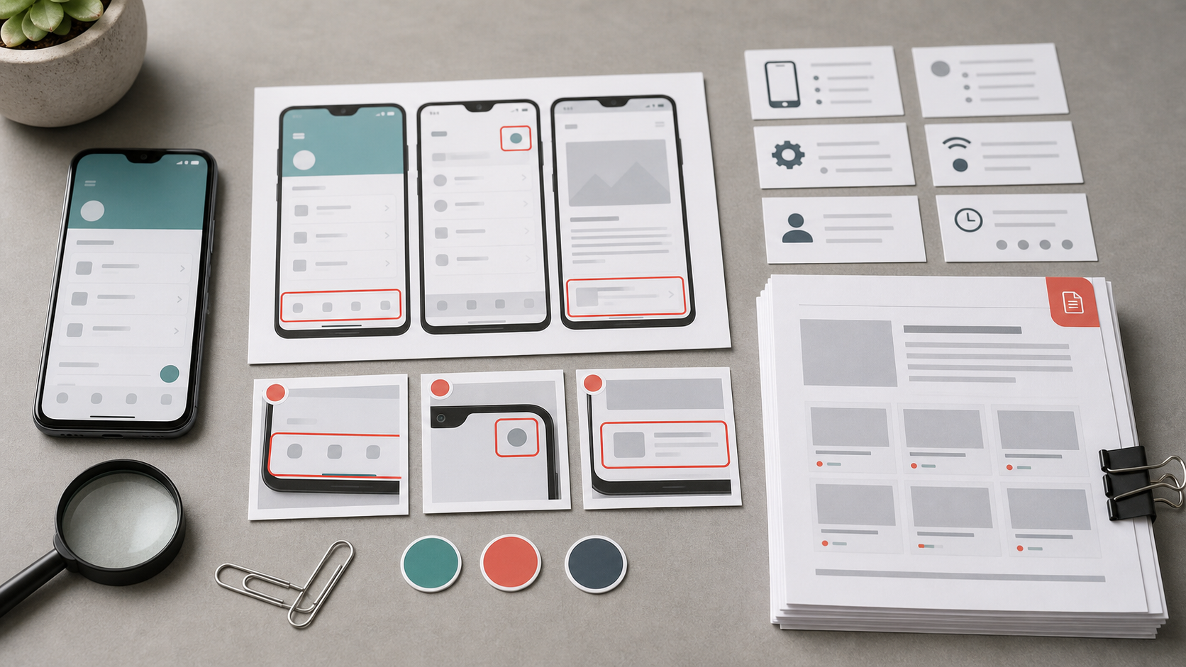 Organized mobile bug evidence set with phone screenshots, cropped details, device notes, and a compact PDF packet layout