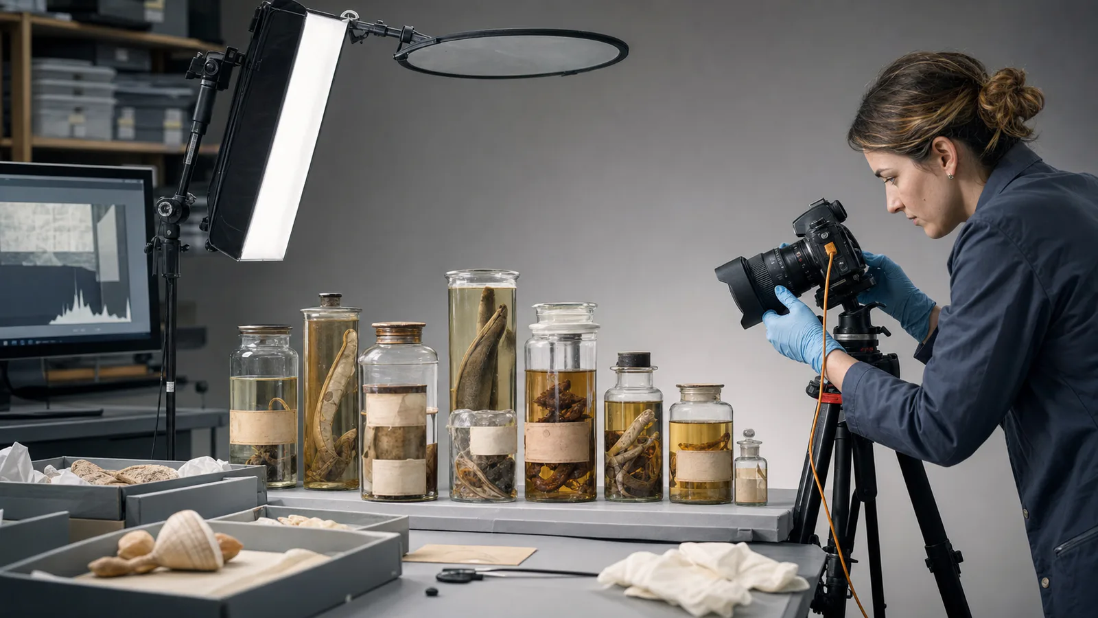 Museum Specimen Jar Label Photography for Searchable Collection Records