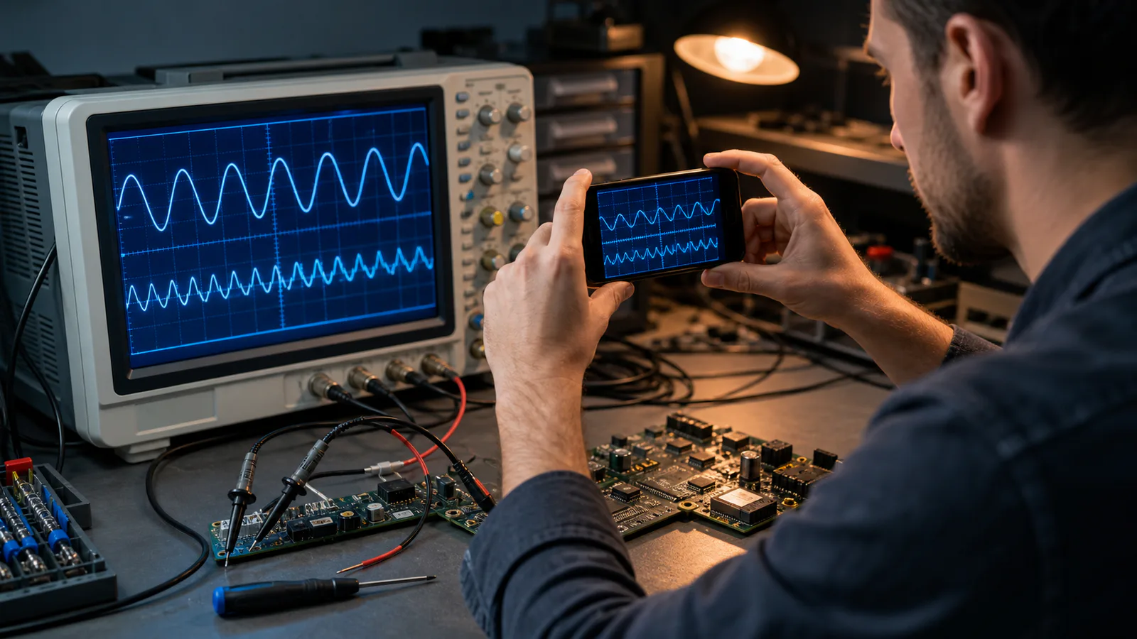 Oscilloscope Screen Photo Cleanup for Clear Service Reports
