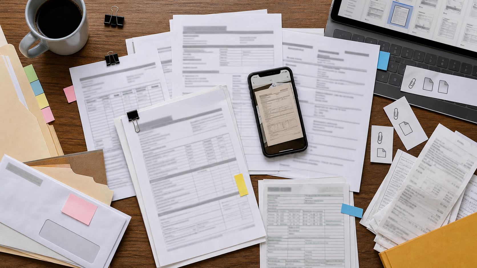 Mixed vendor certificate files arriving as PDFs, phone photos, screenshots, and email attachments