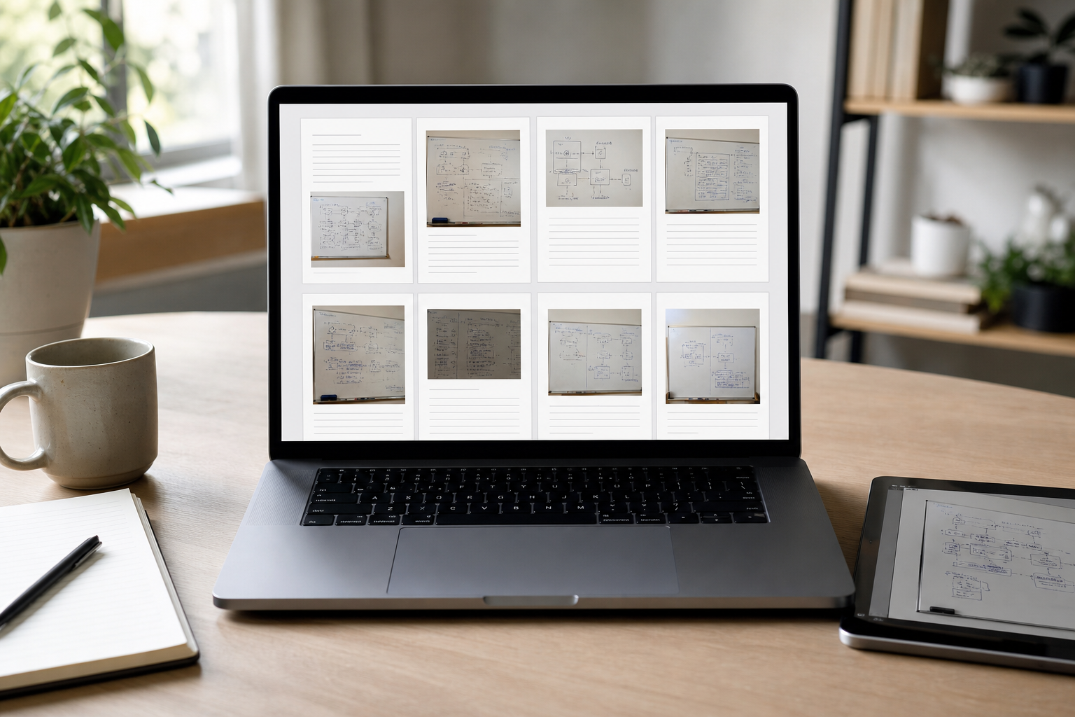 A clean project PDF packet assembled from whiteboard images and OCR notes